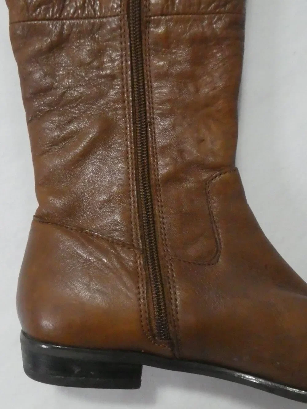 ALDO Brown Leather Knee High Riding Boots Back Buckles - Size 5 - Picture 5 of 16